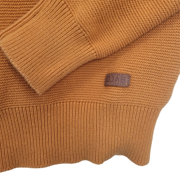 DJAB Sweater Orange Knit V Neck Size M - Picture 5 of 8